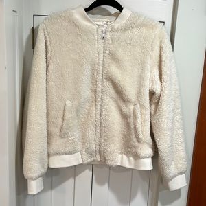 J Crew Mercantile Faux Fur Sherpa Bomber jacket